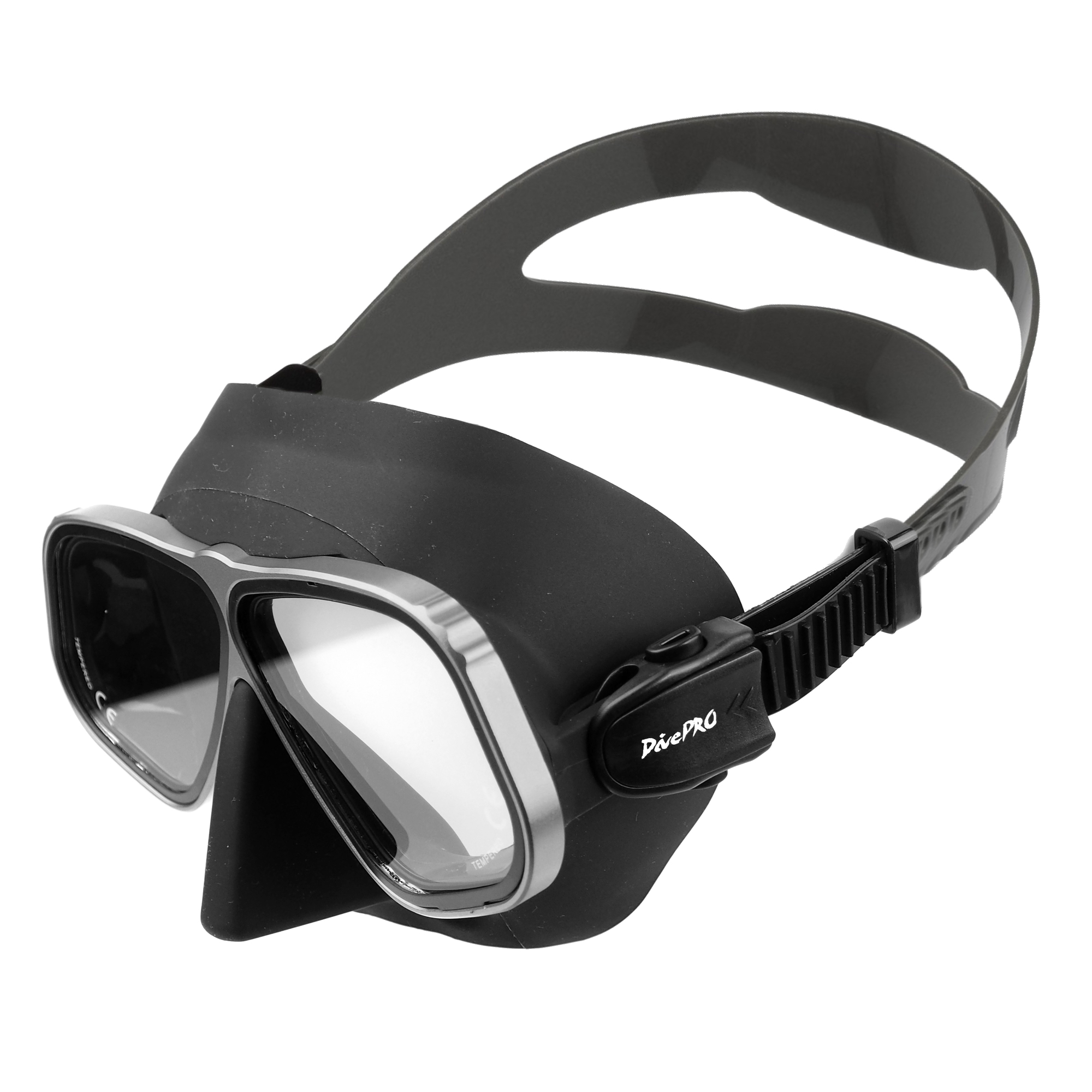 DivePRO Diving Mask Alien Alloy Frame with GoPro Mount Black Spearfishing Mask - Picture 11 of 15