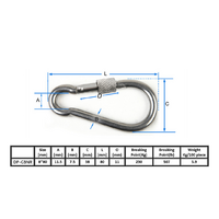 DivePRO 8*80 Heavy Duty Carabiner Stainless Steel 316 Snap Hook Clip with Lock 2 Pack