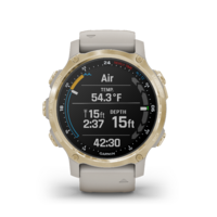 Garmin Descent™ Mk2S Light Gold with Light Sand Silicone Band