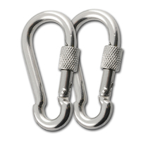 DivePRO 7*70 Heavy Duty Carabiner Stainless Steel 316 Snap Hook Clip with Lock 2 PACK