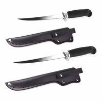 DivePRO Stainless Steel Curved Fish Filleting Knife with Sheath Medium + Long Bundle