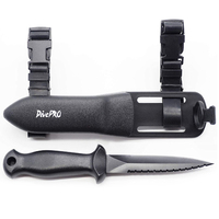 DivePRO Viper Spearfishing Scuba Dive Knife sharp tip with Leg/Arm Rubber Straps