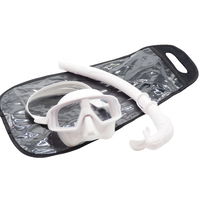 DivePRO Zero Mask Snorkel Set White Low Volume for Spearfishing Freediving