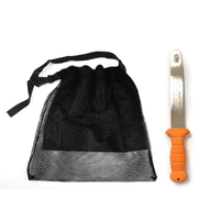 DivePRO Catch and Collect Abalone Pack - Abalone knife tool and waist bag [Abalone Tool Edge Type: Square] [Waist Bag Colour: Black]