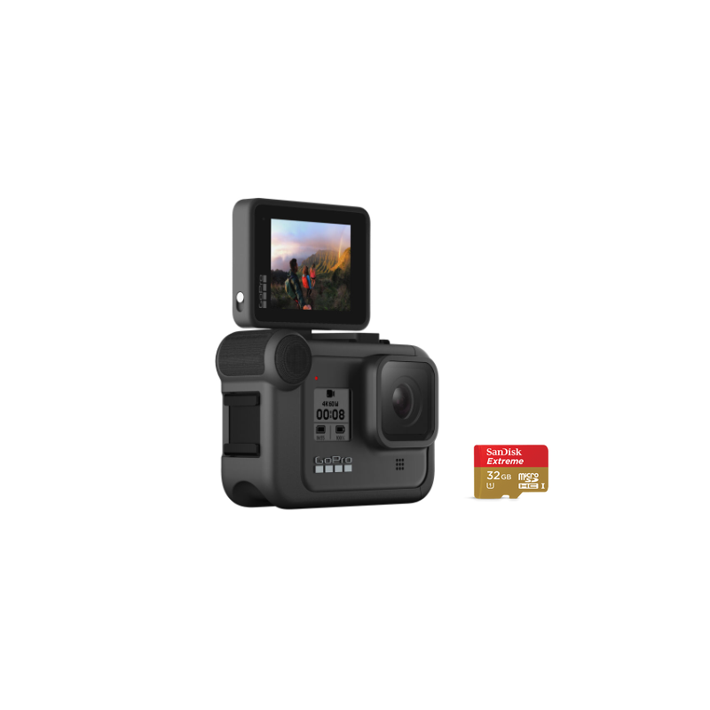 GoPro HERO8 Black Action Camera With 32G SD Card + Display Mod
