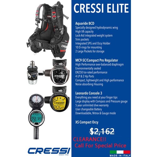 Cressi Elite Package Blue [Style: DIN] [Size: XL]