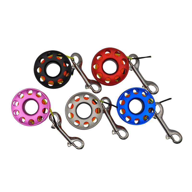 DivePRO Aluminium Finger Spool Reel Line 30M Flat Line [Colour: Black]