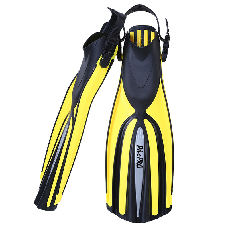 DivePRO Quattro Power Scuba Fin Short fin in Black White Yellow Blue [Colour: Yellow] [Size: L/XL]