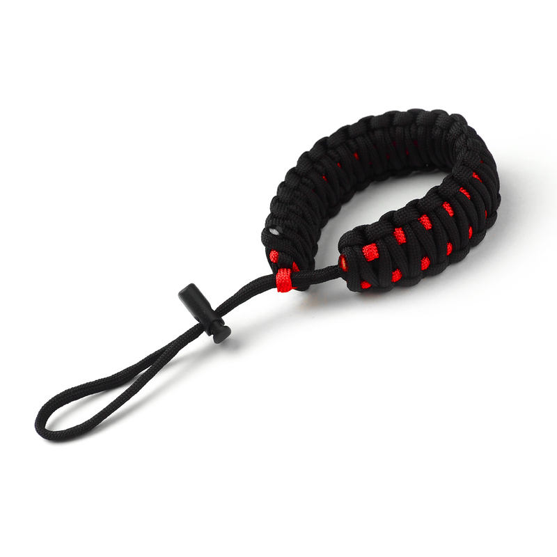 DivePRO Premium Paracord Wrist Lanyard Heavy Duty Black Red Diving Cord