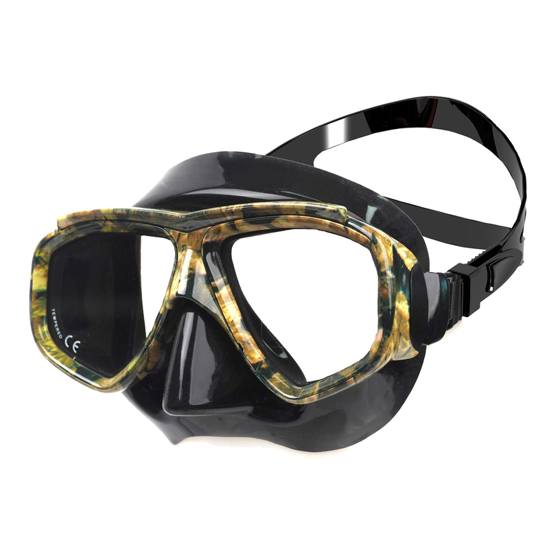 DivePRO M3 Mask Green Camo Low Volume Spearfishing Mask Camouflage(Optical Lens Optional)