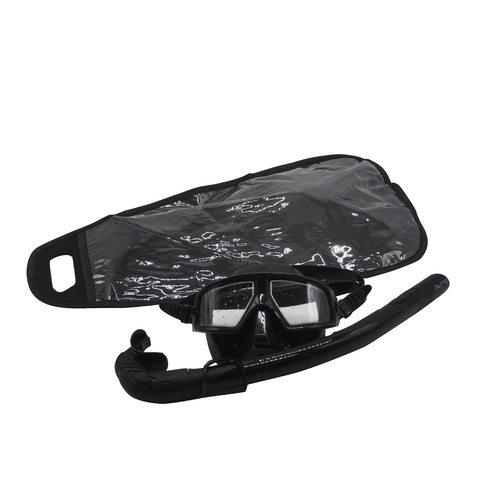 DivePRO Zero Mask Snorkel Set Black Low Volume for Spearfishing Freediving