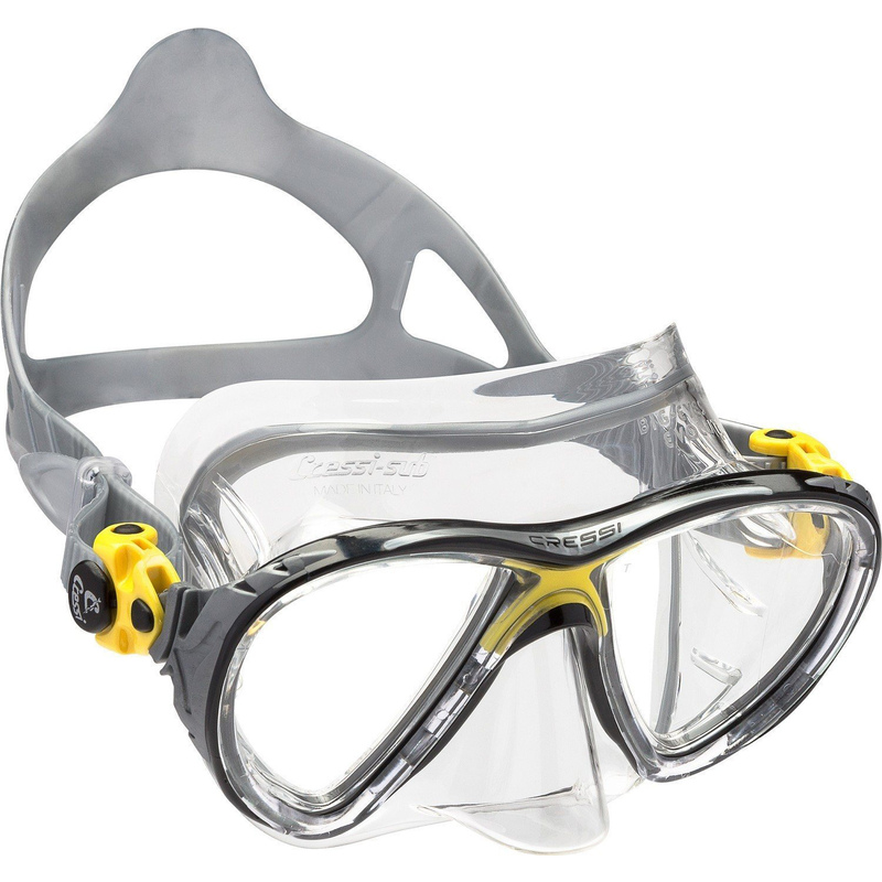 Cressi Big Eyes Evolution Mask [Colour: CRYSTAL CLEAR/YELLOW]
