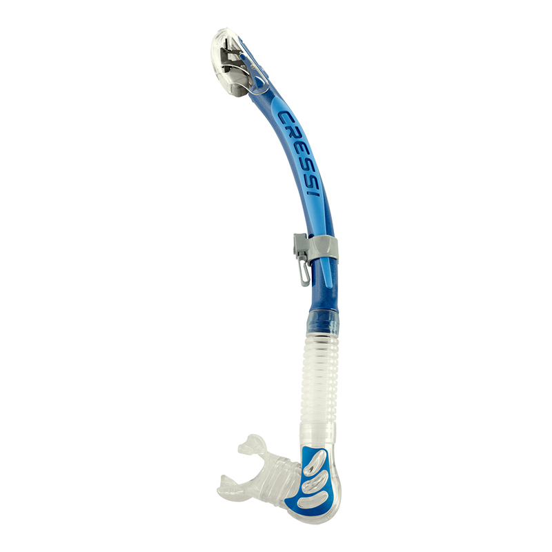 Cressi Alpha Ultra Dry Snorkel Clear/Tube [Colour: BLU AZURE]