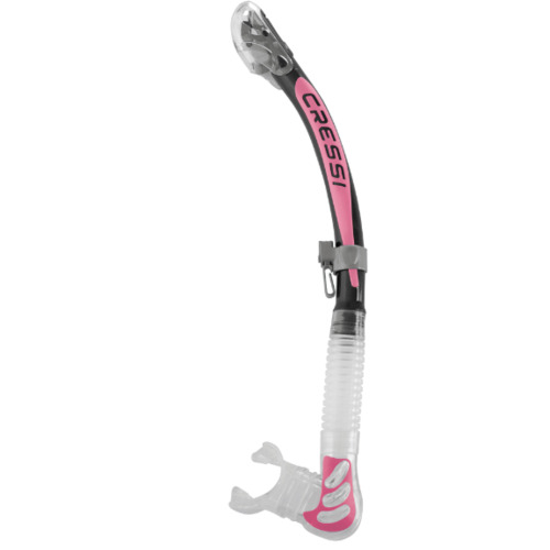 Cressi Alpha Ultra Dry Snorkel Clear/Tube [Colour: BLACK PINK]