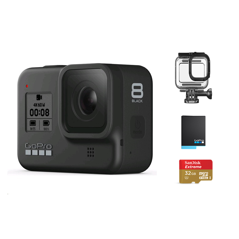 GoPro Hero8 Black + 32G SD Card + Protective Housing + Rechargeable Battery