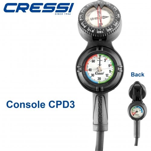 Cressi CONSOLE CPD3 Compass + Pressure + Depth Gauge M/Bar